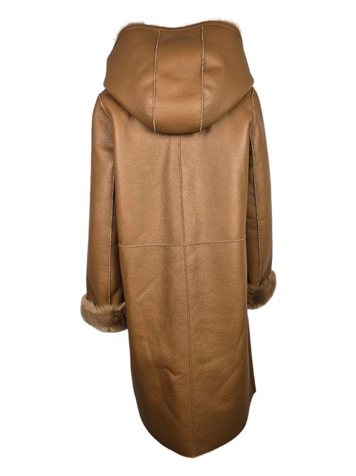 eco-montone donna lungo cammello V Lab | 6033-STORMY037